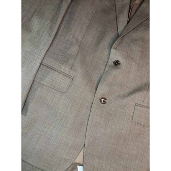 Michael Kors, Macy's Wool Blend mens suit (Pants & Blazer) tan 42 R blazer - Picture 2 of 16
